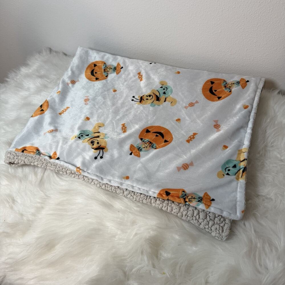 Disney Baby Pooh Bear Eeyore Halloween Minky Fleece & Sherpa Baby Blanket 30”x40